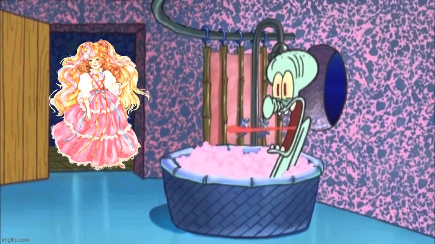 Lady Lovely Locks drops by Squidward's house | image tagged in who dropped by squidward's house,girl,princess,80s,pretty,beautiful | made w/ Imgflip meme maker