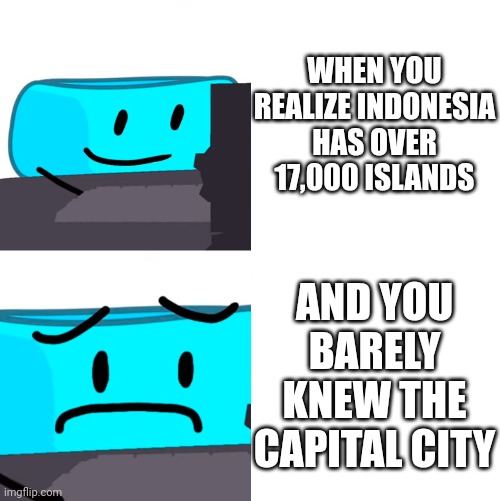 Mzjdhs | WHEN YOU REALIZE INDONESIA HAS OVER 17,000 ISLANDS; AND YOU BARELY KNEW THE CAPITAL CITY | image tagged in bracelity reaction | made w/ Imgflip meme maker