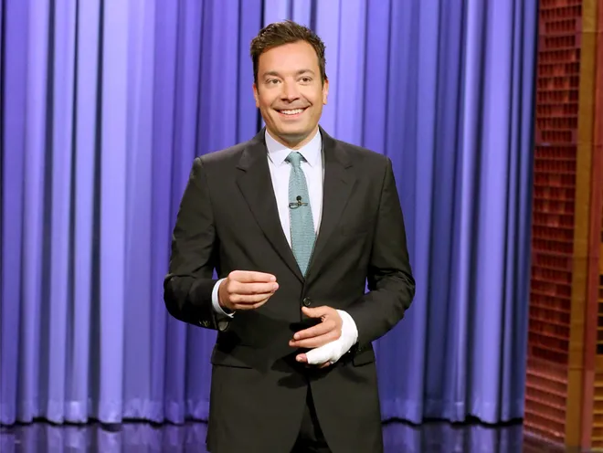 High Quality Watch: Jimmy Fallon back at 'Tonight' following a 6 hour surgery Blank Meme Template