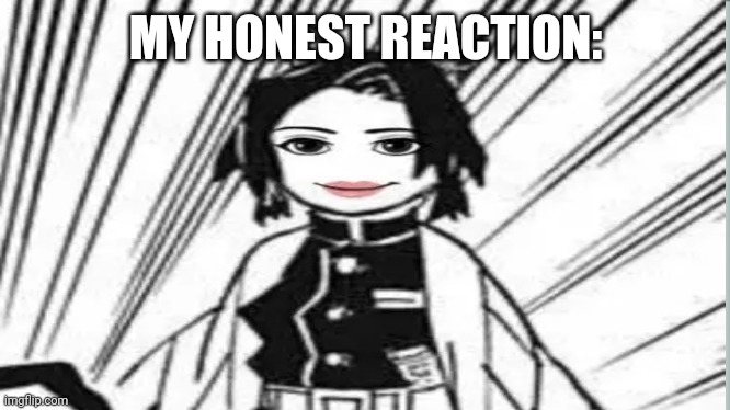 My honest reaction | MY HONEST REACTION: | image tagged in shinobu,demon slayer | made w/ Imgflip meme maker