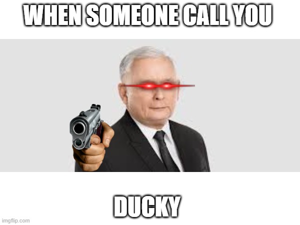 Ducky | WHEN SOMEONE CALL YOU; DUCKY | image tagged in politics,memes | made w/ Imgflip meme maker