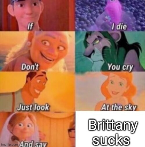If I Die | Brittany sucks | image tagged in if i die | made w/ Imgflip meme maker