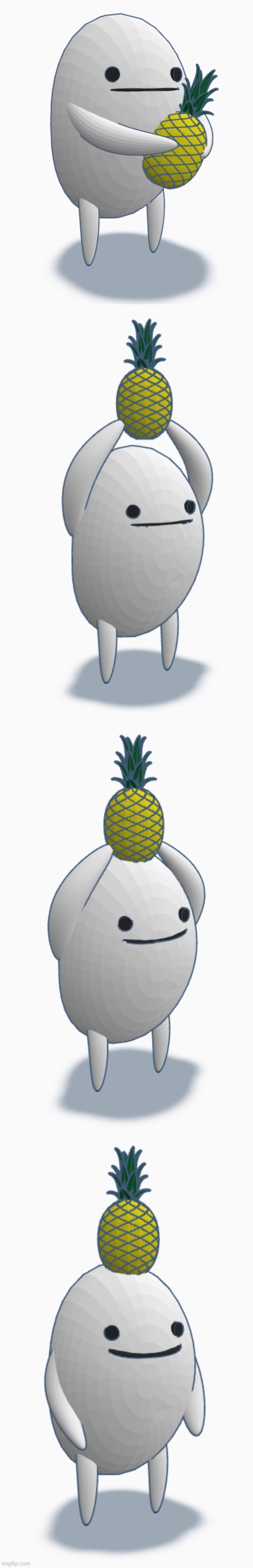 Pineapple :) | image tagged in drawings,3d model,derp dog,derp,bean dog,3d modeling | made w/ Imgflip meme maker