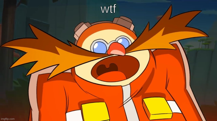 Surprised Eggman | wtf | image tagged in surprised eggman | made w/ Imgflip meme maker