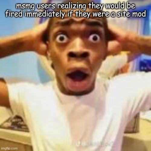 msmg users realizing they would be fired immediately if they were a site mod | made w/ Imgflip meme maker