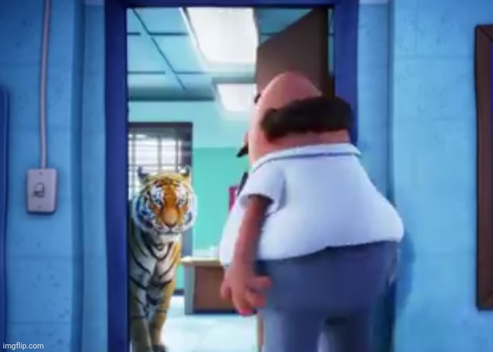 someone brought a tiger to class. | image tagged in funny,memes,captain underpants,tigers,classroom | made w/ Imgflip meme maker