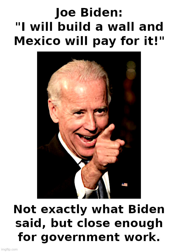 Joe Biden: I Will Build A Wall! | image tagged in joe biden,open borders,illegal immigration,i will build a wall,now | made w/ Imgflip meme maker