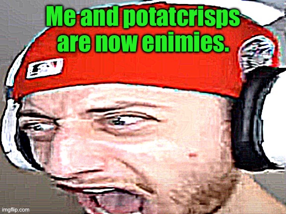 Disgusted | Me and potatcrisps are now enemies. | image tagged in disgusted | made w/ Imgflip meme maker