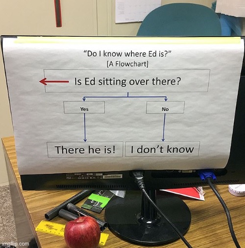 Where is Ed | image tagged in ed over there,yes,there he is,no,i do not know,fun | made w/ Imgflip meme maker
