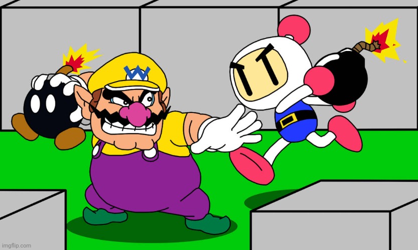 Wario Blast Ft Bomberman (Art by Death-Driver-5000) | made w/ Imgflip meme maker