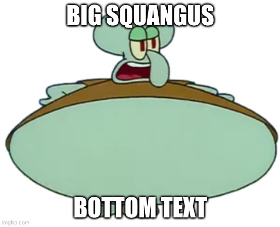 Big Squangus | BIG SQUANGUS; BOTTOM TEXT | image tagged in big squangus | made w/ Imgflip meme maker