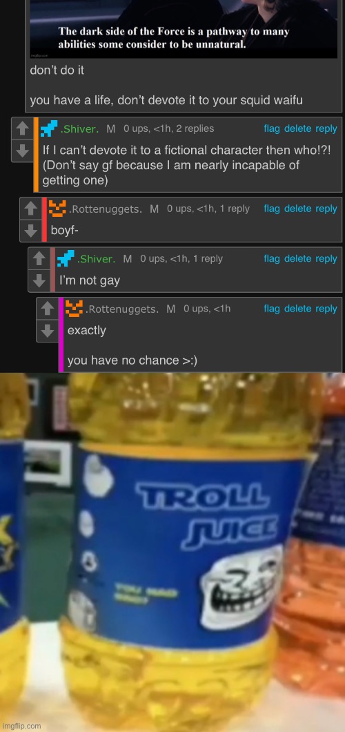 gn chat | image tagged in troll juice | made w/ Imgflip meme maker