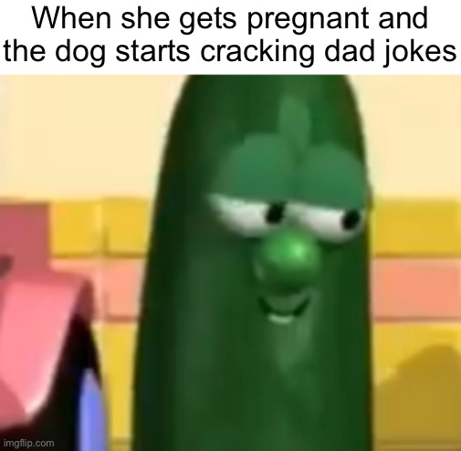 When she gets pregnant and the dog starts cracking dad jokes | made w/ Imgflip meme maker