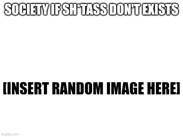 FUNNI | SOCIETY IF SH*TASS DON'T EXISTS; [INSERT RANDOM IMAGE HERE] | image tagged in memes,society if | made w/ Imgflip meme maker