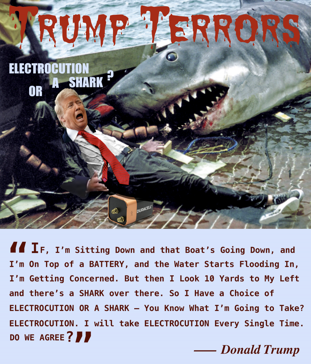 Trump Terrors Electrocution or a Shark Quote Meme Blank Meme Template