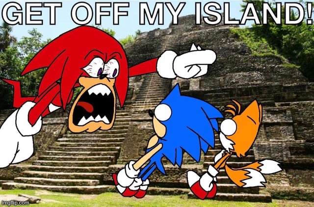 image tagged in knuckles,sonic the hedgehog,tails the fox | made w/ Imgflip meme maker