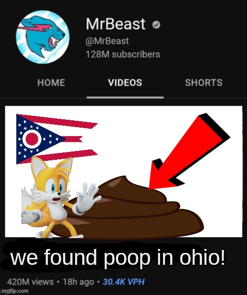 mr beast be like | we found poop in ohio! | image tagged in mrbeast thumbnail template | made w/ Imgflip meme maker