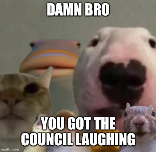 The council remastered | DAMN BRO YOU GOT THE COUNCIL LAUGHING | image tagged in the council remastered | made w/ Imgflip meme maker