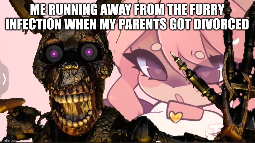 I made it out brothers... | ME RUNNING AWAY FROM THE FURRY INFECTION WHEN MY PARENTS GOT DIVORCED | image tagged in micheal dont leave me here | made w/ Imgflip meme maker