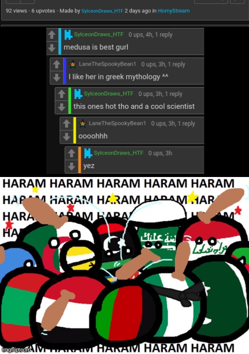 Wtf is wrong with these mfs- | image tagged in countryballs haram | made w/ Imgflip meme maker