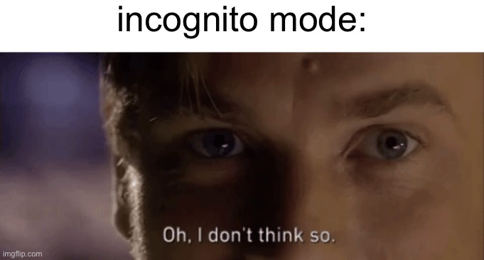 oh i dont think so | incognito mode: | image tagged in oh i dont think so | made w/ Imgflip meme maker