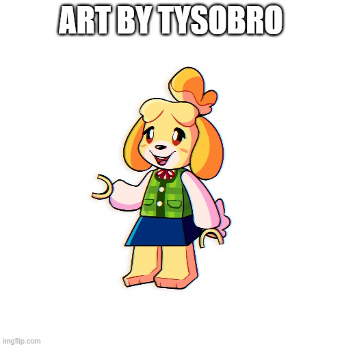Just a small town girl Livin' in a lonely world | ART BY TYSOBRO | image tagged in isabelle,animal crossing | made w/ Imgflip meme maker