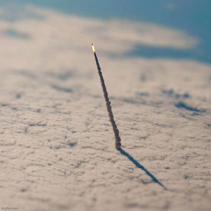 This Is A Photo NASA Took Of A Space Shuttle Leaving Our Atmosphere | image tagged in nasa,space,atmosphere,photography | made w/ Imgflip meme maker