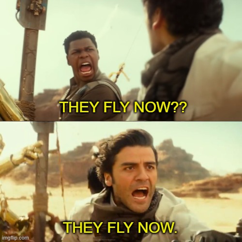 They Fly Now | THEY FLY NOW?? THEY FLY NOW. | image tagged in they fly now | made w/ Imgflip meme maker