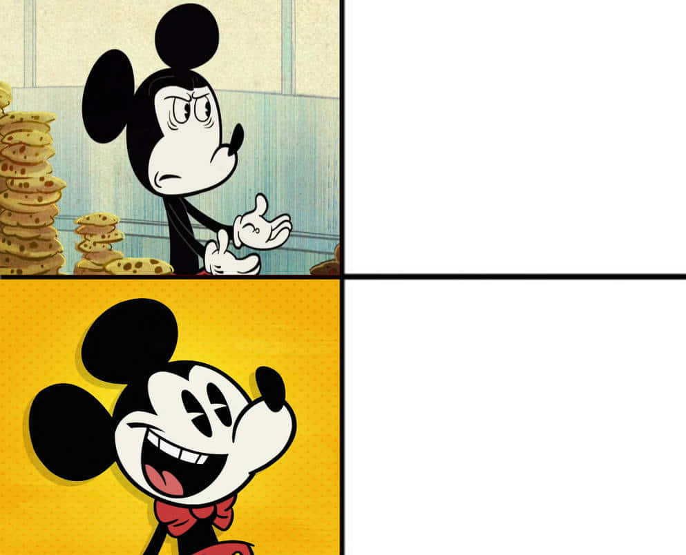 High Quality Mickey NO to YEAH Blank Meme Template