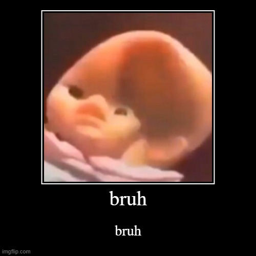 bruh | bruh | bruh | image tagged in funny,demotivationals | made w/ Imgflip demotivational maker
