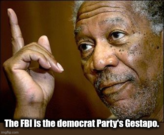 This Morgan Freeman | The FBI is the democrat Party's Gestapo. | image tagged in this morgan freeman | made w/ Imgflip meme maker