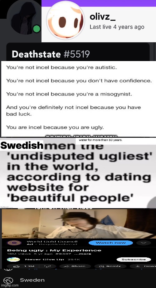Oliviz Ugliest Swedish Virgin On Discord Since 30th September 2015 | image tagged in ugly,virgin,incel,sweden,swedish,discord | made w/ Imgflip meme maker