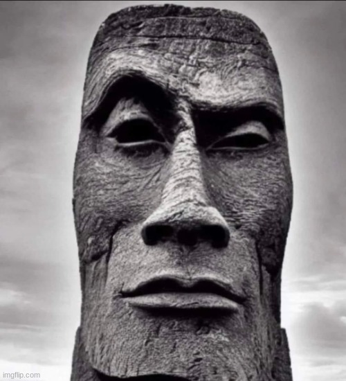 The Rock Easter island | image tagged in the rock easter island | made w/ Imgflip meme maker