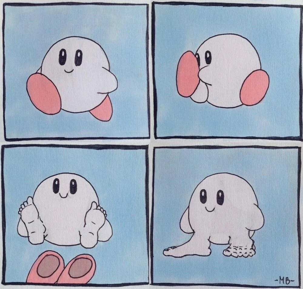 High Quality Kirby Ain't Likin Those Shoes Blank Meme Template