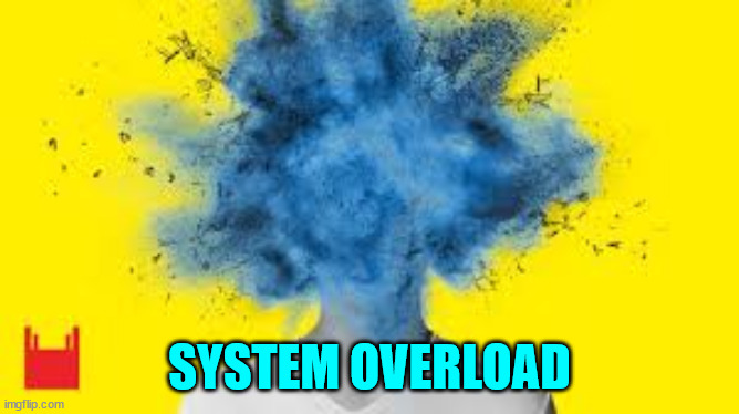 head explodes | SYSTEM OVERLOAD | image tagged in head explodes | made w/ Imgflip meme maker