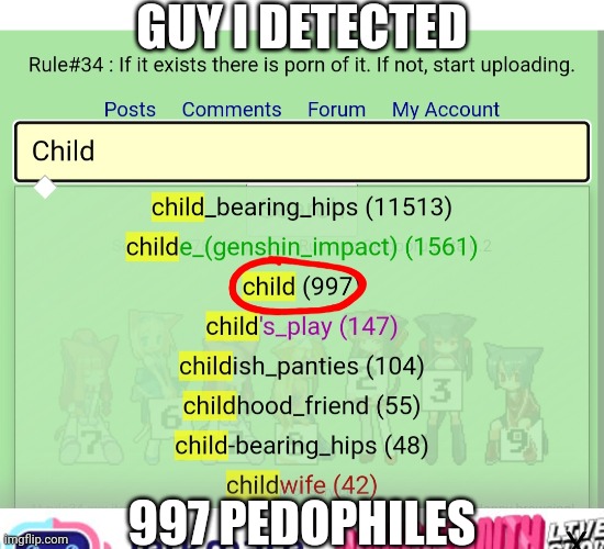 Pedophiles detected | GUY I DETECTED; 997 PEDOPHILES | image tagged in pedophile,pedophiles,rule 34,shotgun,random tag i decided to put,oh wow are you actually reading these tags | made w/ Imgflip meme maker
