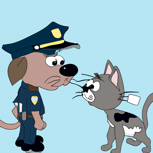Police dog talking to a cat Blank Meme Template