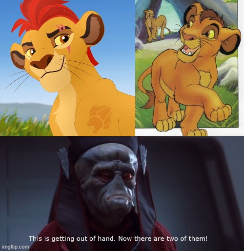 Kion and Kopa | image tagged in lion king,the lion king,the lion guard,lion guard,star wars,meme | made w/ Imgflip meme maker
