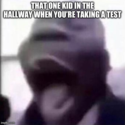 Why does it happen during the state tests too :,) | THAT ONE KID IN THE HALLWAY WHEN YOU’RE TAKING A TEST | image tagged in for the love of god another guy screaming | made w/ Imgflip meme maker
