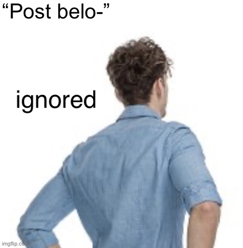 ignored | “Post belo-” | image tagged in ignored | made w/ Imgflip meme maker