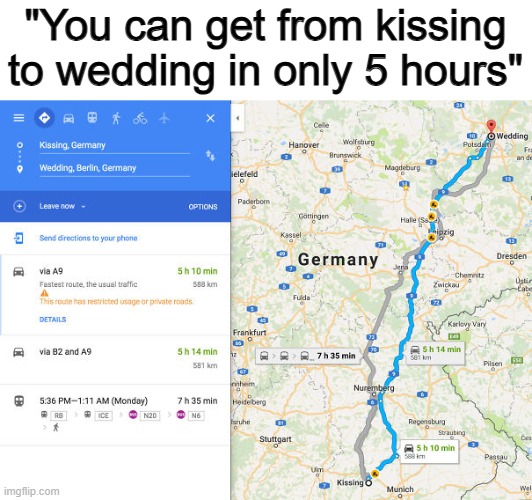 ... | "You can get from kissing to wedding in only 5 hours" | made w/ Imgflip meme maker