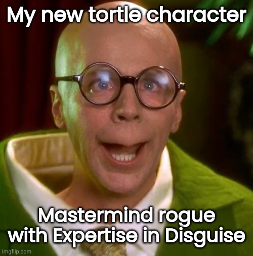 Turtle Turtle Turtle | My new tortle character; Mastermind rogue with Expertise in Disguise | image tagged in turtle turtle turtle | made w/ Imgflip meme maker