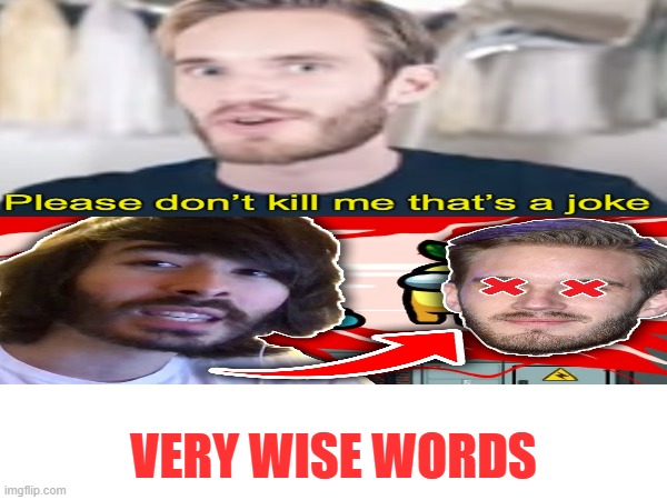 i got the template from boonanana | VERY WISE WORDS | image tagged in pewdiepie,penguinz0,funny | made w/ Imgflip meme maker