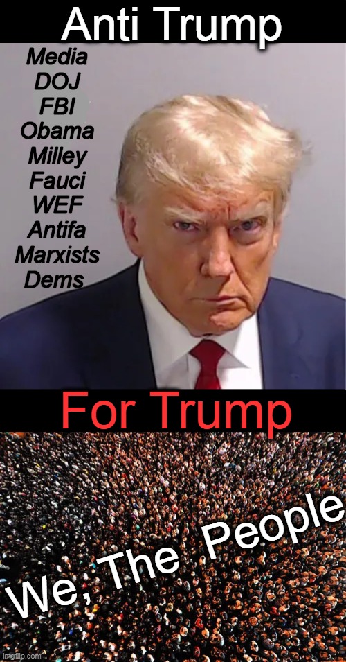 For America | Anti Trump; Media
DOJ
 FBI 
Obama
Milley
Fauci
WEF
Antifa
Marxists
 Dems; For Trump; We, The  People | image tagged in politics,donald trump,list,enemies,government corruption,we the people | made w/ Imgflip meme maker