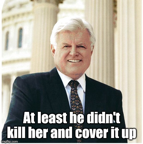 Ted Kennedy | At least he didn't kill her and cover it up | image tagged in ted kennedy | made w/ Imgflip meme maker