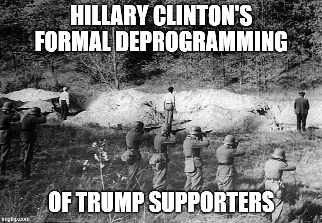 MAGA deprogramming | HILLARY CLINTON'S FORMAL DEPROGRAMMING; OF TRUMP SUPPORTERS | image tagged in hillary clinton,trump supporters | made w/ Imgflip meme maker