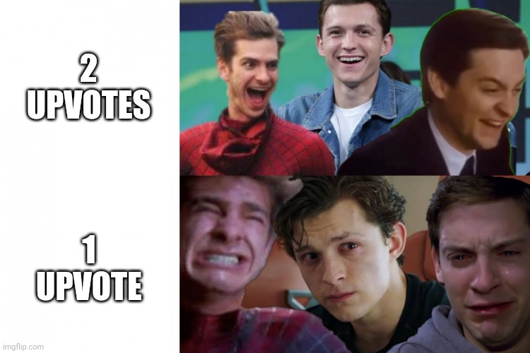(Spiderman) Oh yeah!,Oh no. | 2 UPVOTES; 1 UPVOTE | image tagged in spiderman oh yeah oh no | made w/ Imgflip meme maker