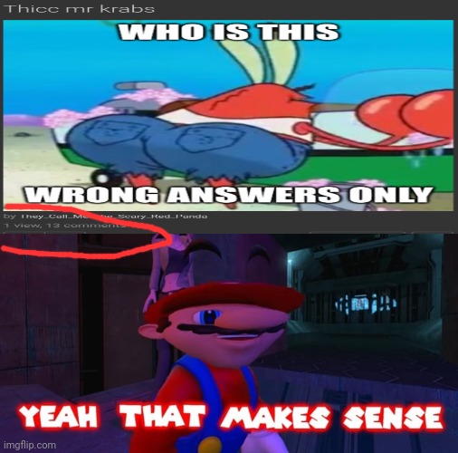 1 view and 13 comments. I think it makes sense | image tagged in mario that make sense | made w/ Imgflip meme maker