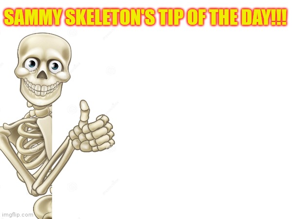 Sammy Skeleton's Tip of the Day!!! Blank Meme Template