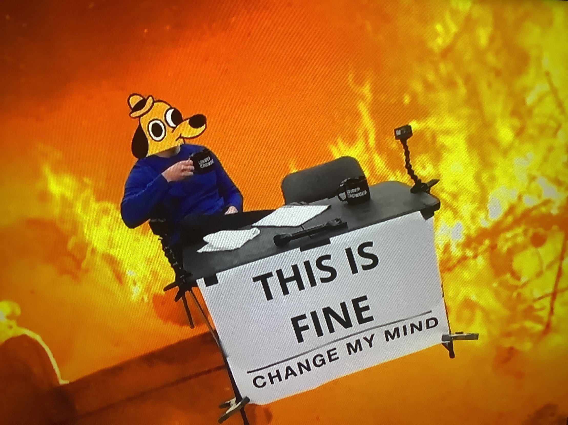 This is totally fine Blank Meme Template